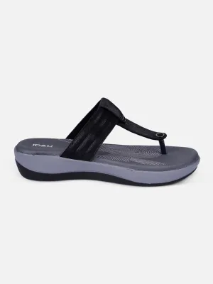 Women's Black Thong Sandals (IU6002)