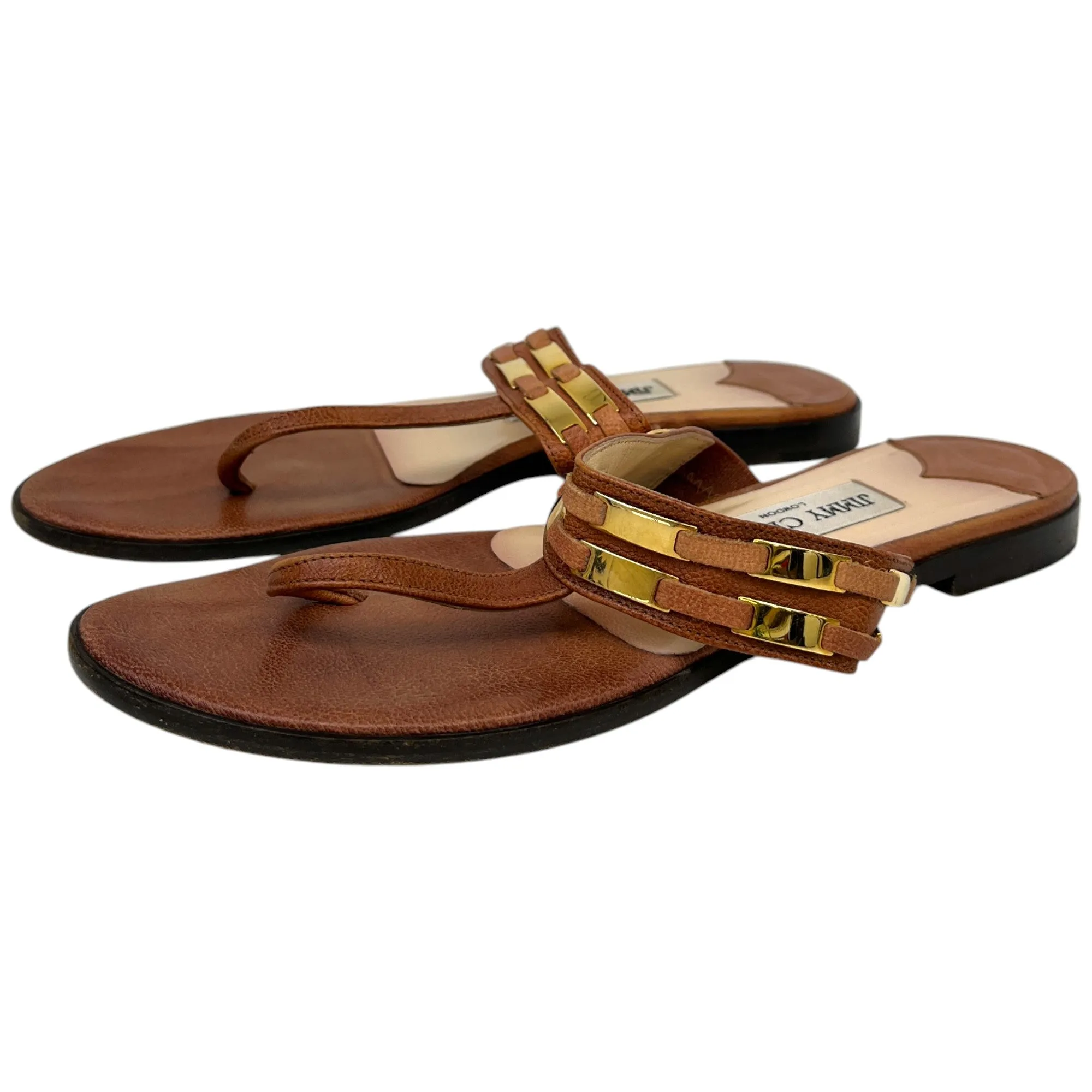 Women's Embellished Sandals Brown Size EU 37.5 / UK 4.5