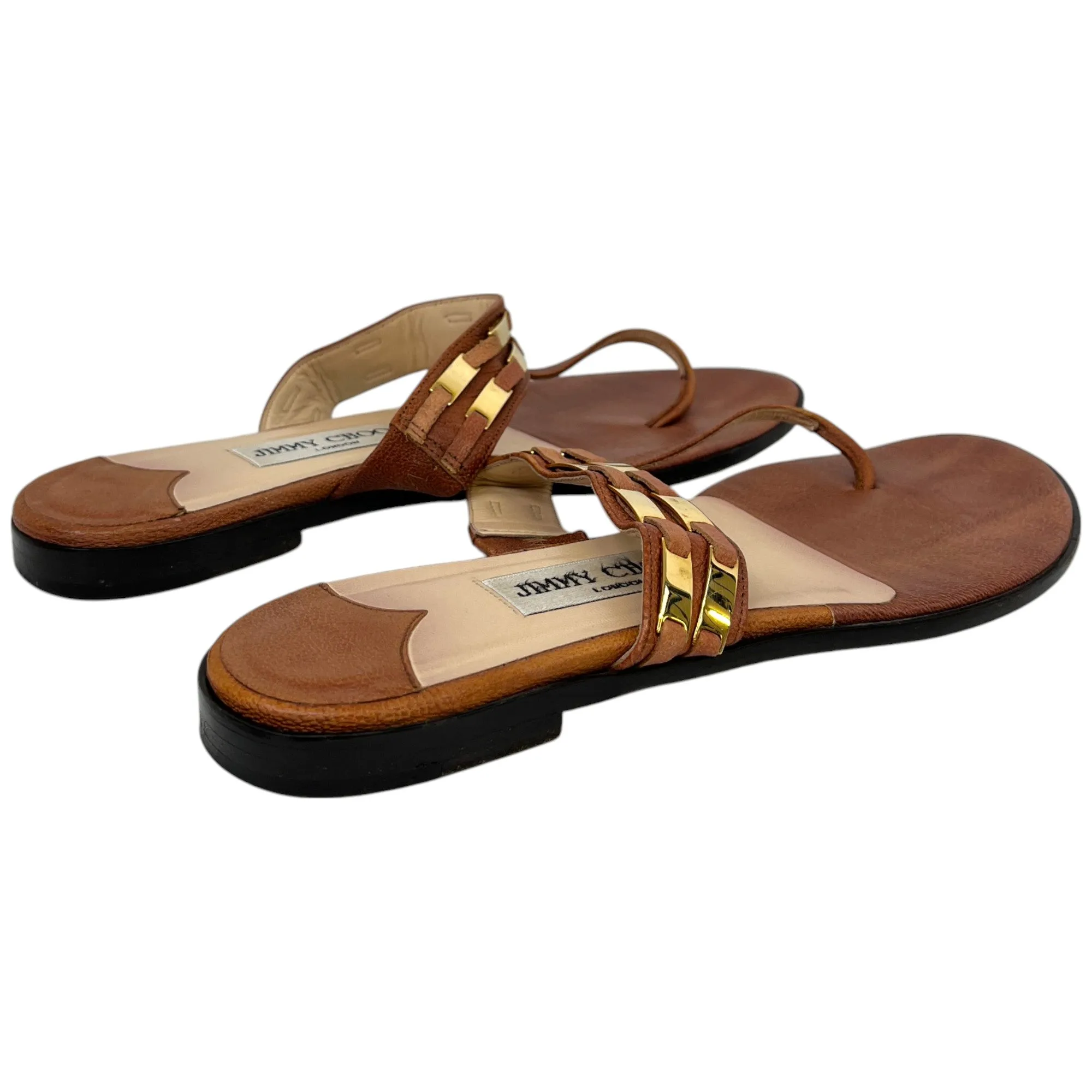 Women's Embellished Sandals Brown Size EU 37.5 / UK 4.5