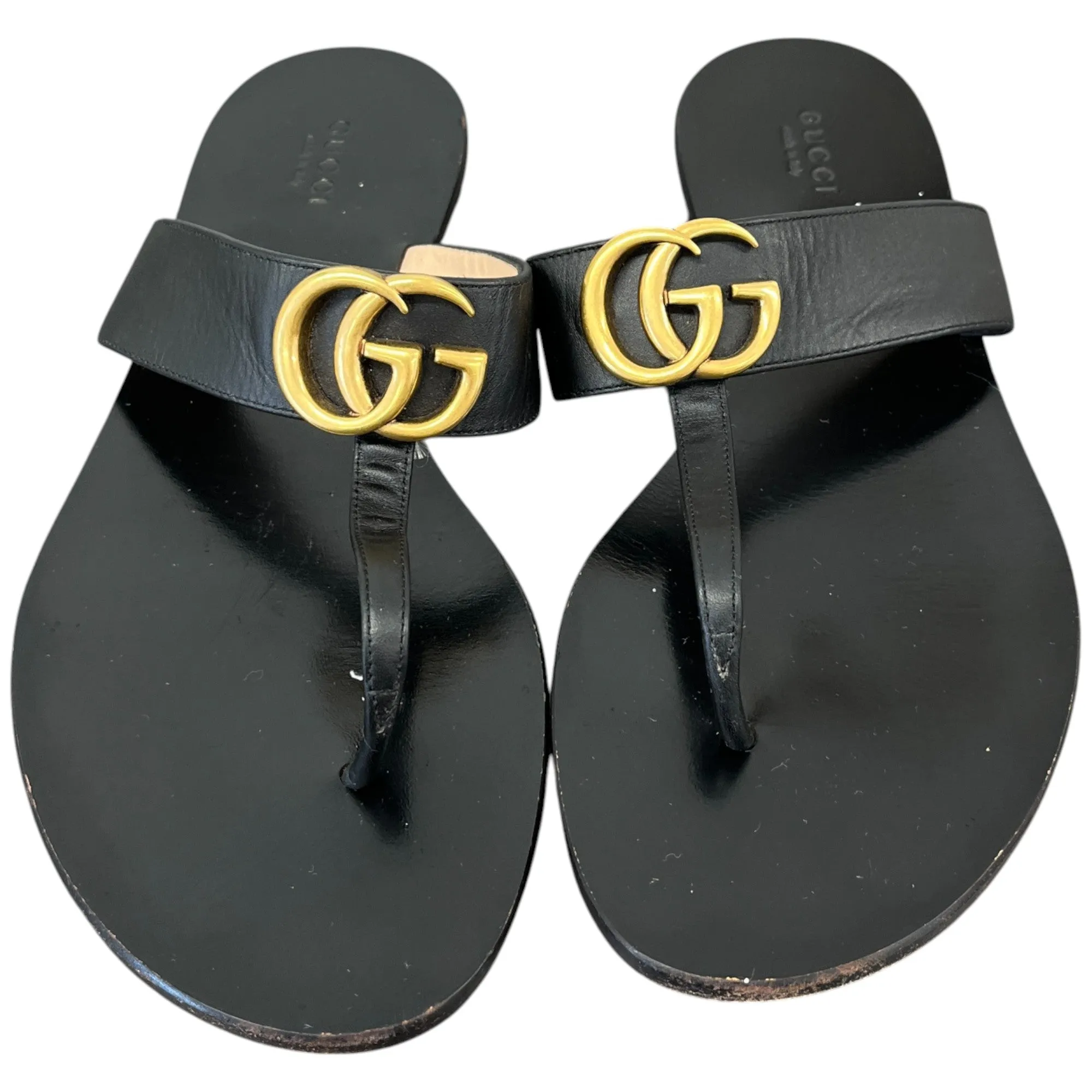 Women's Gg Marmont Thong Sandals Black Size EU 38.5 / UK 5.5
