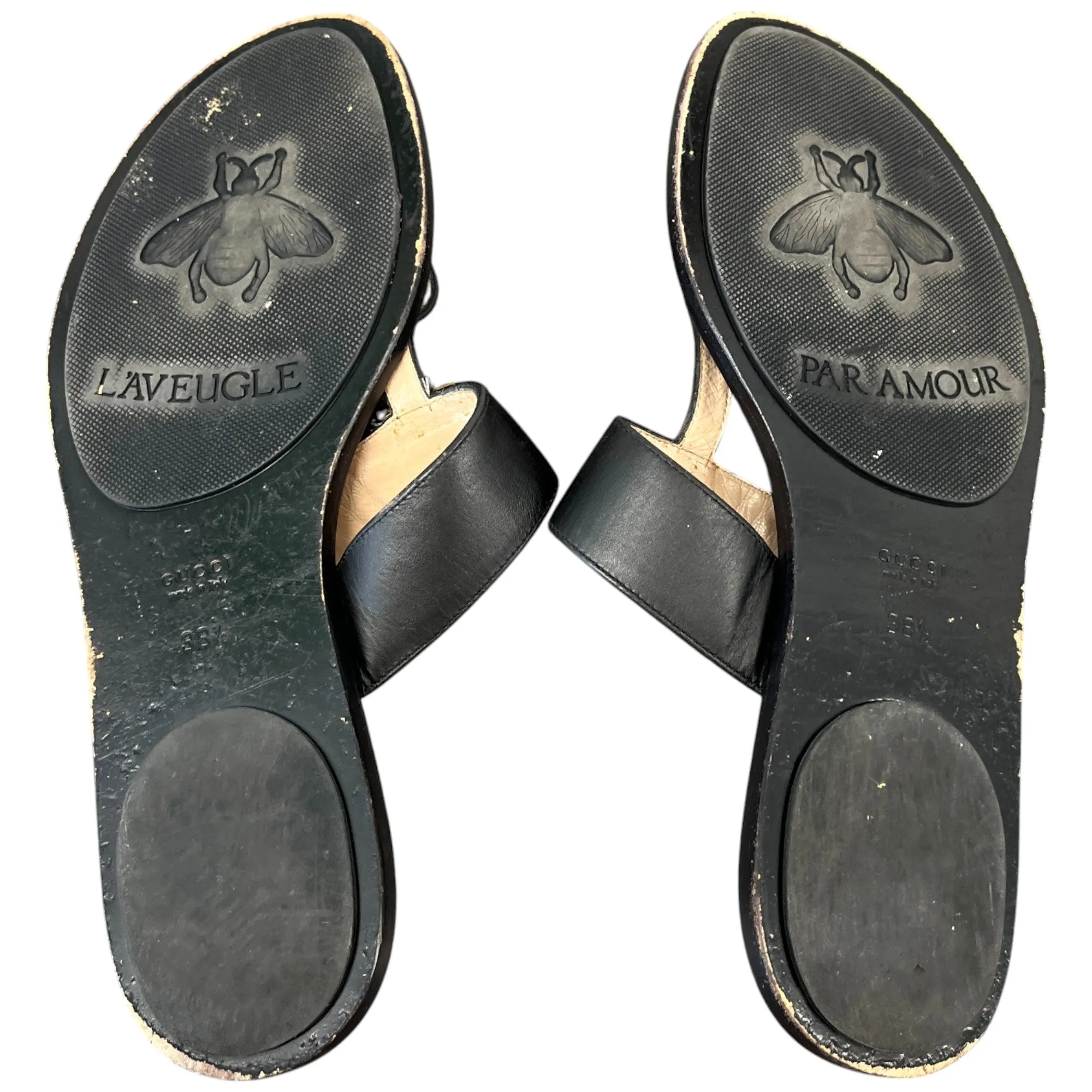 Women's Gg Marmont Thong Sandals Black Size EU 38.5 / UK 5.5