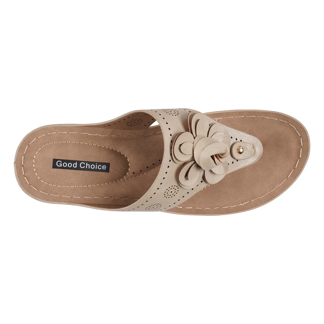 Women's Willa Gold Floral Wedge Sandals
