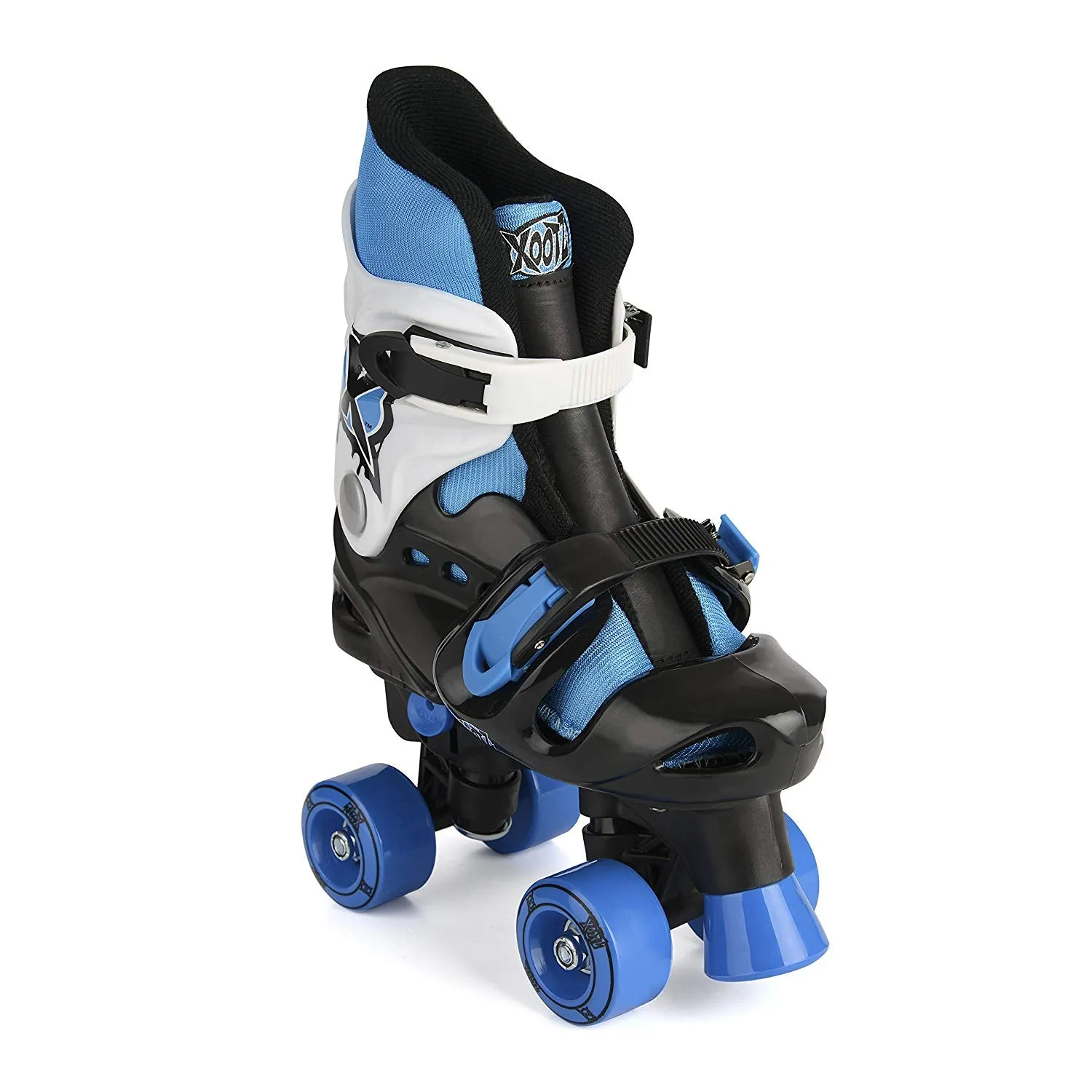 Xootz Kid's Quad Skates, Blue/Black/White Roller Skates, Size 3 - 5